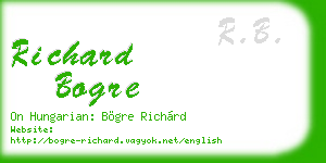 richard bogre business card
